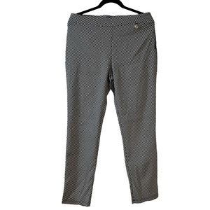 Tommy Hilfiger Black White Checkered Pull On Elastic Waist Slim Ankle Pants 14